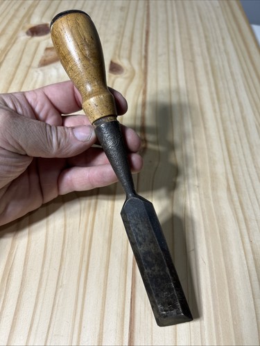Vintage Bevel Socket Chisel 1” Wide 9” Long Fulton Woodworking Tool