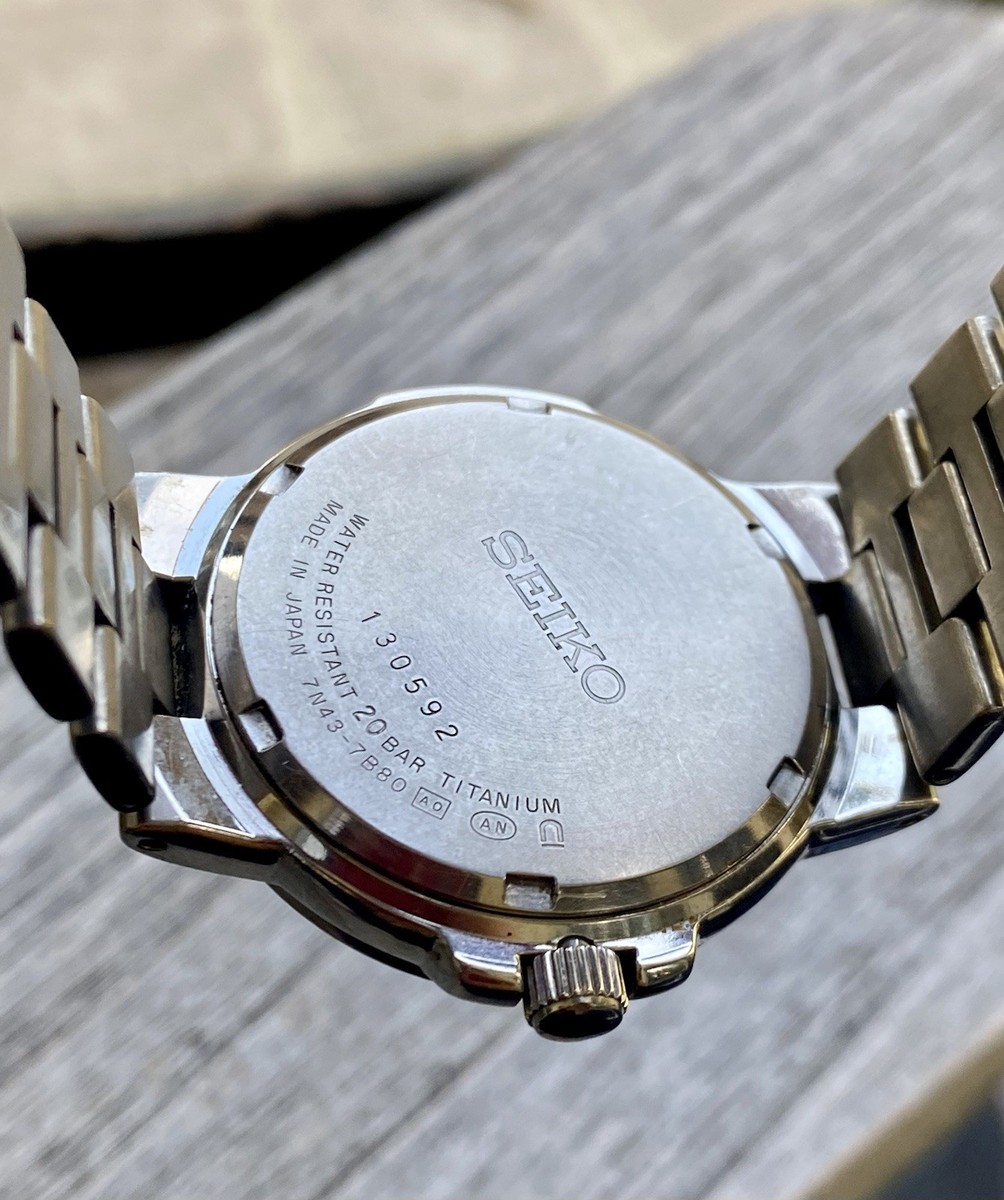 Seiko Spirit JDM Quartz Watch 36mm All Titanium Date-day Kanji