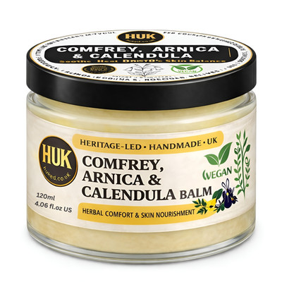 Beinwell Arnika Calendula Balm 120ml Vegan Kräuterbalsam Hautkomfort Wasserfrei UK