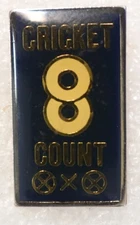 Cricket 8 Count Pinback Button Rectangular Metal Lapel Pin