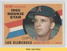 1960 Topps Sport Magazine 1960 Rookie Star Lou Klimchock #137 READ 0f4
