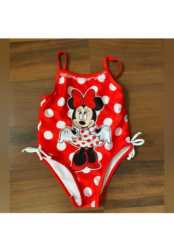 Disney Swimsuit Baby 12m Minnie Mouse 1 Piece Girls Polkadot Red White