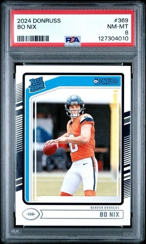 2024 Panini Donruss #369 BO NIX Broncos Rated Rookie RC MINT PSA 8