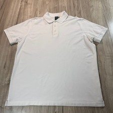 Hugo Boss Mens Pima Cotton Polo Shirt White Short Sleeve Embroidered Logo Large