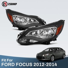 Halogen Headlights For 2012-2014 Ford Focus Without Bulbs Black Left Right Pair Halogen Headlights For 2012-2014 Ford Focus Without Bulbs Black Left Right Pair