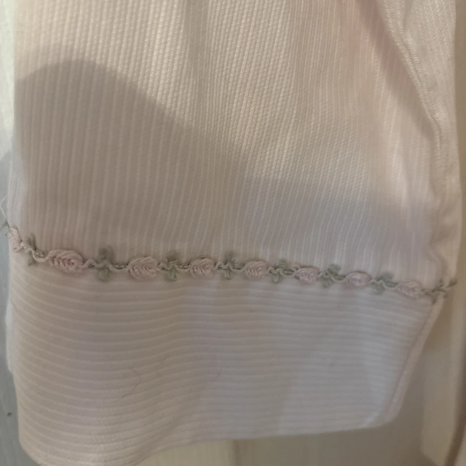 NUEVO CON ETIQUETAS Lord & Taylor Bata Vintage con Floral 🌹 Borde Rosebud Adorable Talla XL Foto 2 de 4