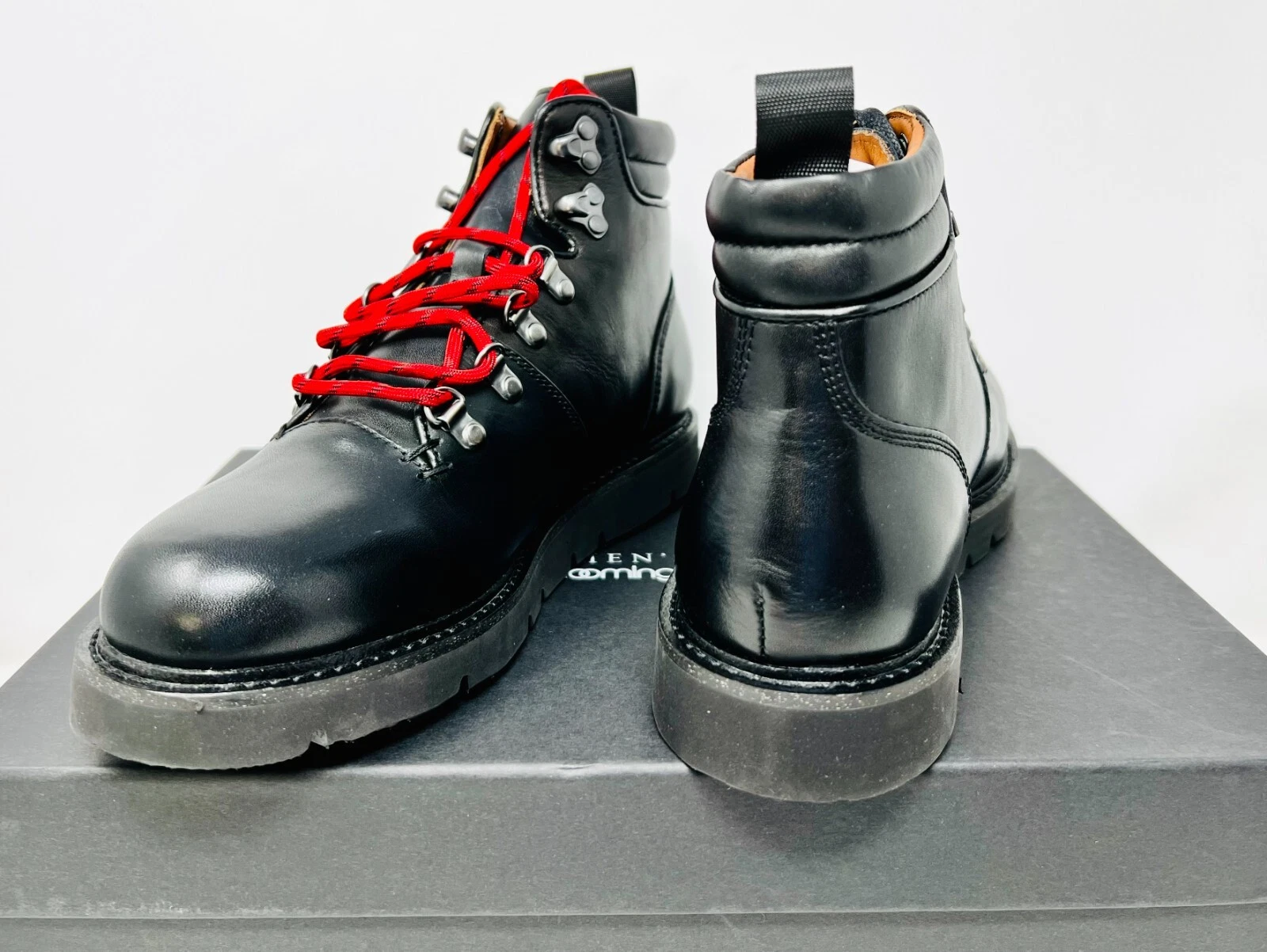 The Men's Store At Bloomingdale's 141286 Black Leather Urban Hiker Men's Boots