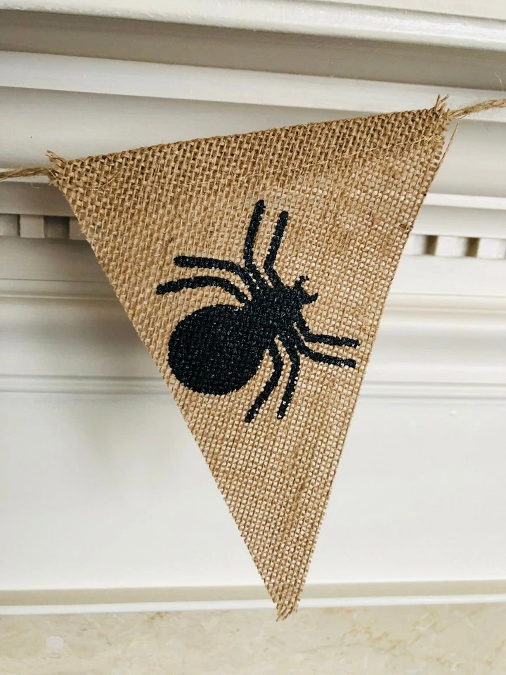 BOO Guirnalda de Arpillera Banner - Halloween Truco o Trato Baúl o Trato Bunting Decoración Foto 3 de 4