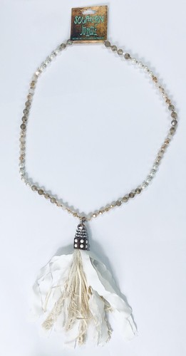 Southern Junkie Necklace Beaded Tassel Faux Pearl 27 in Length - NWT - Picture 2 of 18