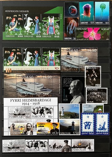 Faroe Islands yearset 2014 inc stamps from souvenirsheets VF MNH