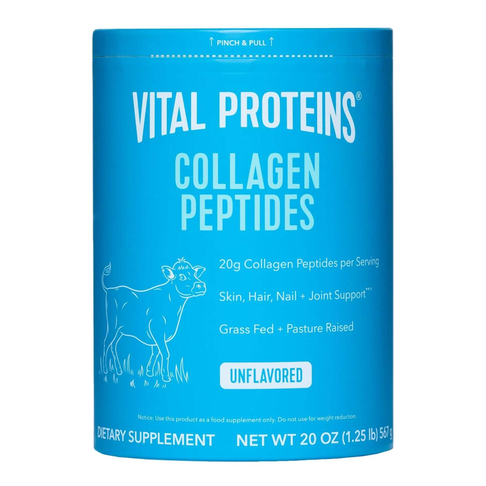 Vital Proteins Collagen Peptides Powder Supplement for Hair, Skin, Nails, 20 oz