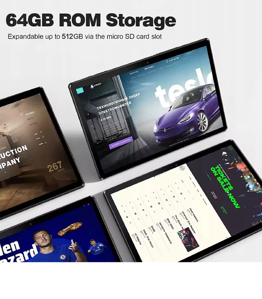 DT10 Portable 10.1-inch Android Tablets 2GB+32GB Dual Camera  WiFi GPS-Dark Grey - Image 4 of 4