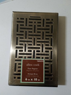 Allen Roth Floor Register Antique Brass 6 X 10 0251273 New