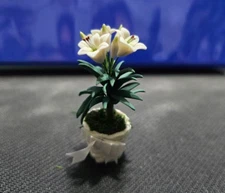 Potted Easter Lily Dollhouse Miniature 1:12 Scale - FAST US SHIPPER
