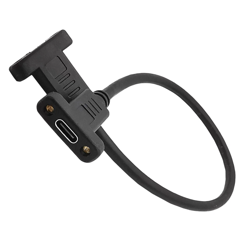 USB Type C Extension Cable 3.1 Data Video Female to 3.1 Female Screw Panel Mount - Image 3 of 4