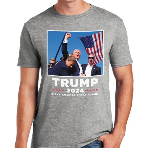 Donald Trump Rally Shooting T-Shirt US Support Trump 2024 Gildan Soft Cotton - Picture 9 of 13