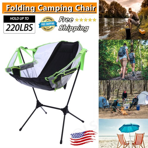Folding Camping Chair Green Hiking 