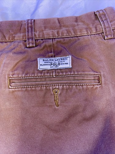 Polo by Ralph Lauren Pants Men’s Prospect Chinos 38/30 100% Cotton Brown VTG - Picture 12 of 18