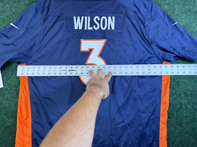 Nike Russell Wilson Denver Broncos On-Field Game Jersey Blue Size