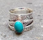 Turquoise Spinner Ring 925 Sterling Silver Handmade Spinner Silver Spinner Ring