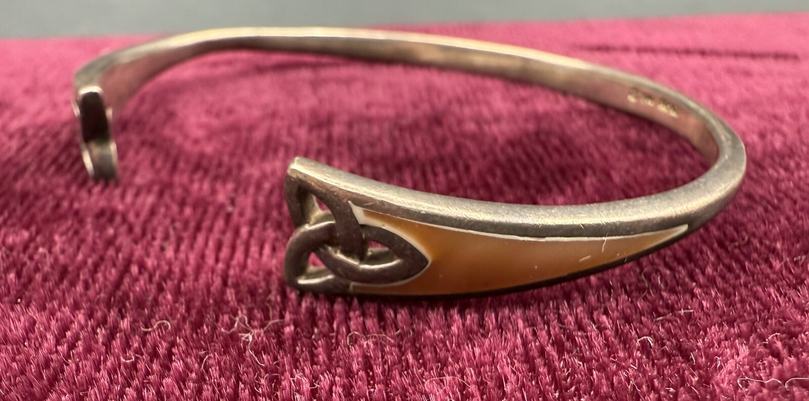 Celtic Style Cuff Braclet with Abalone  Inlay SS7… - image 3