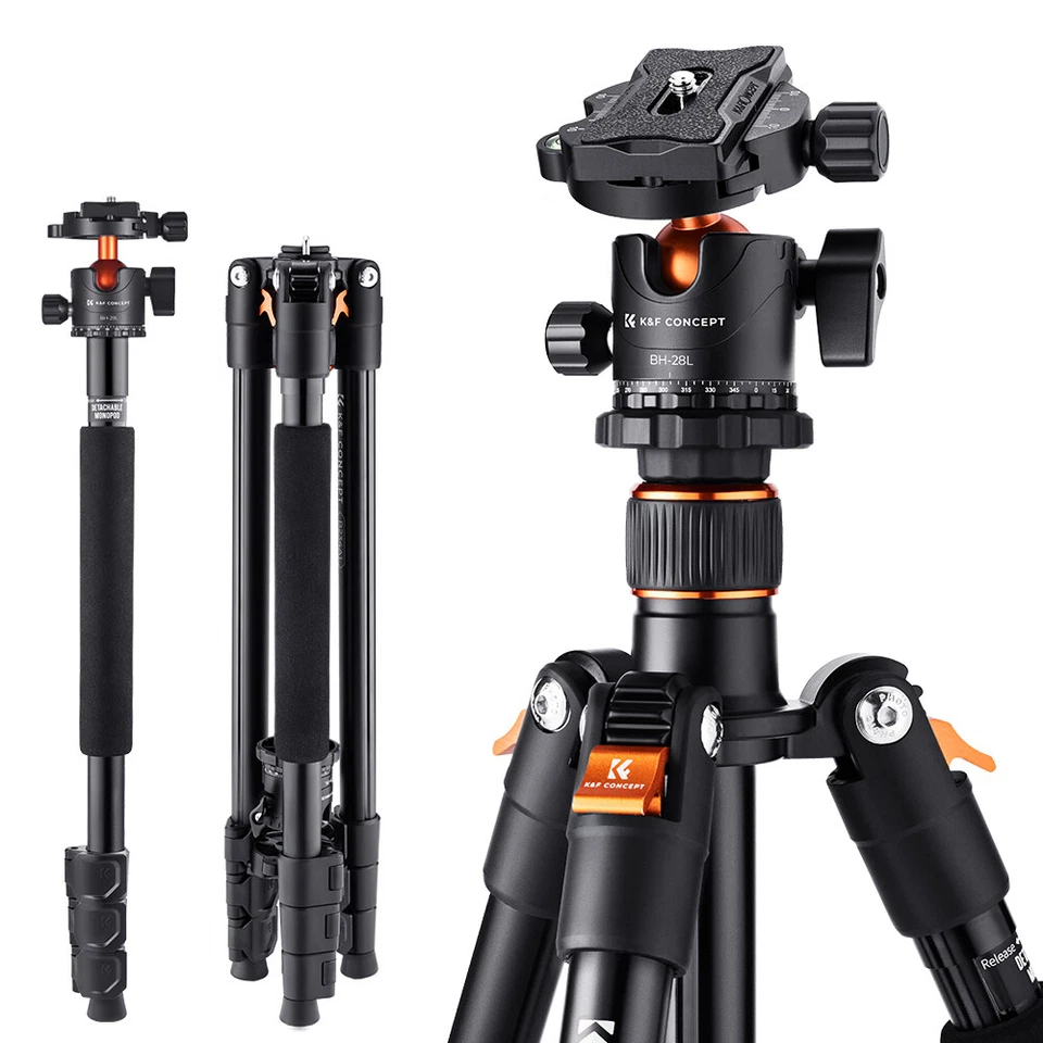 K&F Concept Pro Camera Tripod Aluminium / Carbon Fiber Ball Head for DSLR Travel - Image 2 of 2