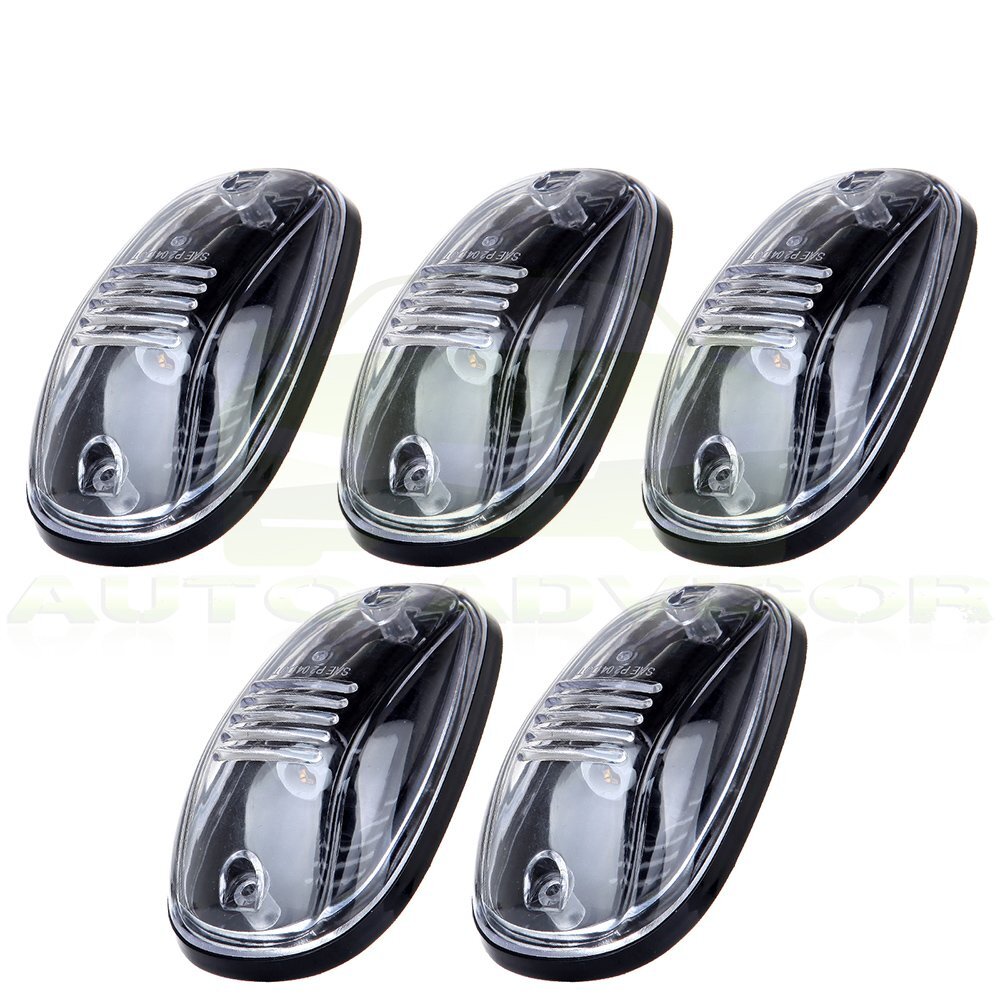 for Dodge Ram 1500 New 5x Roof Running Clearance Light Covers w/ Base