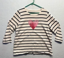 Talbots Woman Striped Heart Balloon Print Top X