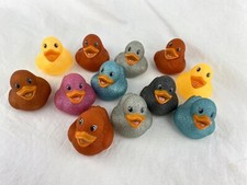 Lot of 12 Glitter Rubber Ducks Duckies Floating Bath Toys Jeep Cruises Party Fav