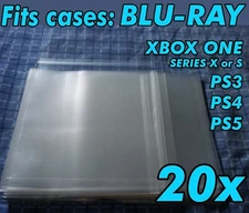 20x Resealable Sleeves PS3 PS4 PS5 Xbox One Game Case Protective Sleeve OPP