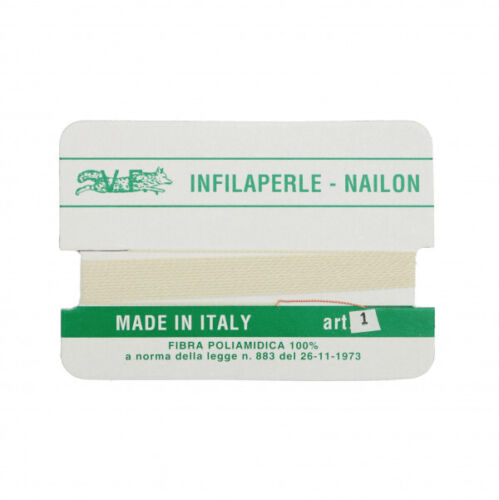 Infilaperle Filo Nylon con ago colore Avorio nailon per collane Varie Misure - Foto 2 di 10