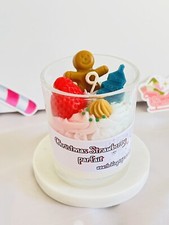 Handmade Scented Christmas Soy Dessert Candle - Christmas Strawberry Parfait