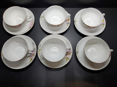 6 Sets Noritake Azalea 19322 Pink Floral Gold Trim Fine China