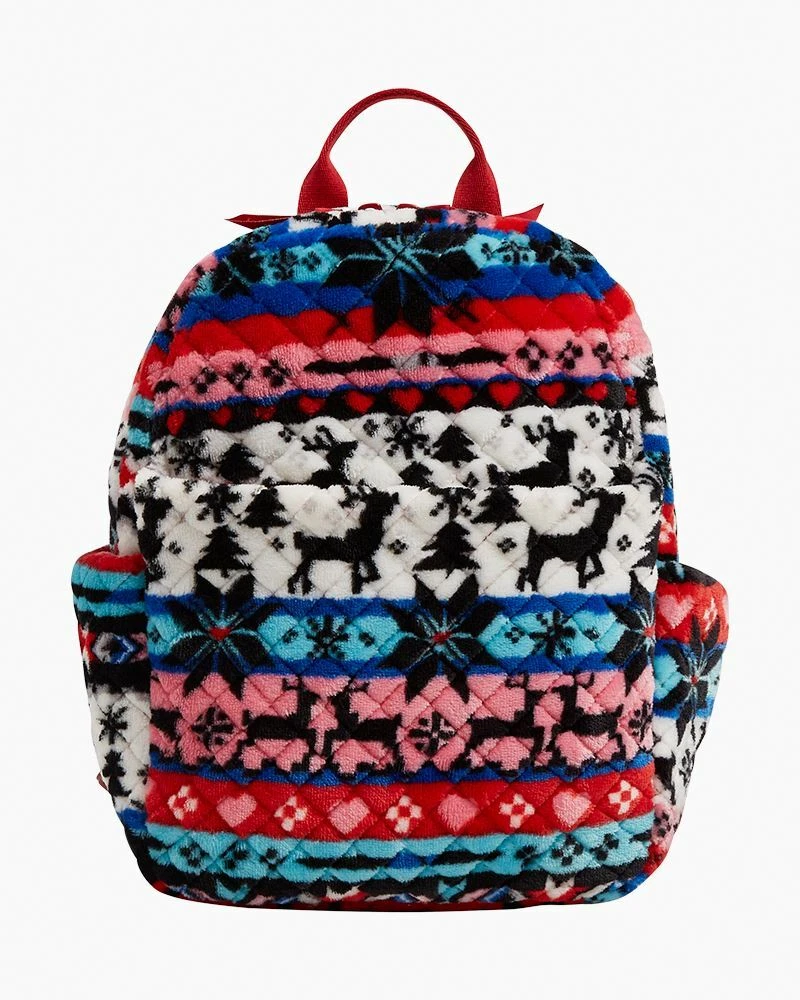 NWT 💖 Vera Bradley Teddy Fleece Sherpa Small Backpack Nordic Stripe  29163-12558