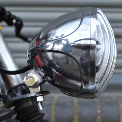 4.7'' Chrome Headlight Finned Prison Grill For Harley Cruiser Chopper Bobber Dyna