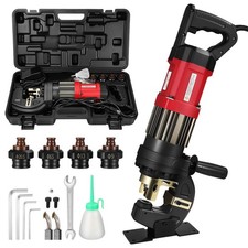 1400W 22Ton Heavy Duty Electric Hydraulic Hole Puncher Knockout Punch 5 Dies Set