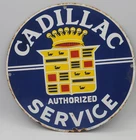 Vintage Cadillac Service Rustic Porcelain Enameled Metal Sign