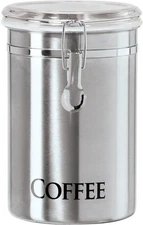 Oggi Coffee Canister, 5" x 7.75", Stainless Steel