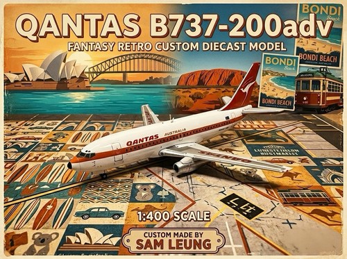 JC Wings 1:400 Qantas Australia B737-200 Retro Airlines Custom Diecast Model