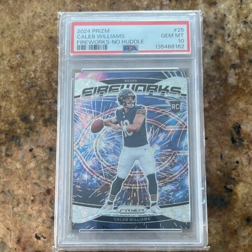 2024 Panini Prizm Rookie No Huddle Fireworks Caleb Williams #25 Bears PSA 10