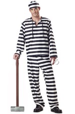 Jailbird Prisoner Convict Adult Men Costume