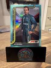 2025 Topps Chrome F1 Formula One Fernando Alonso Aqua Refractor /199