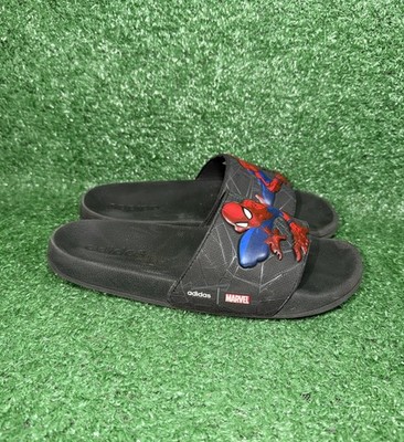 adidas X Marvel Spider-Man Adilette Sandal Slides Kids Size 6Y FZ1716 Authentic