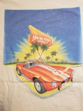 VTG 90s In N Out T Shirt White Hanes Short Sleeve California Large USA Shelby