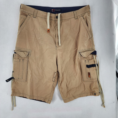 BUGLE BOY Cargo Shorts Mens 40 Khaki Tan Utility Y2K