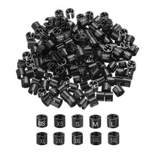 Clothes Hanger Marker XXS/XS/S/M/L/XL/2XL/3XL/4XL/5XL Black 3mm Rod 250Pcs
