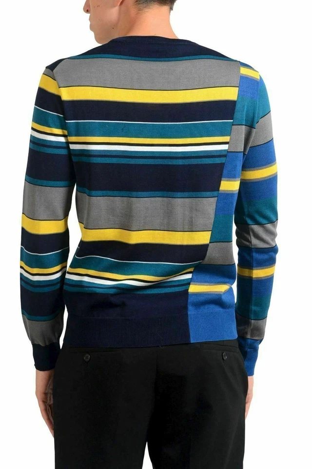 Jil Sander мужской в полоску Crewneck многоцветный свет свитер США S IT 48 - Изображение 3 из 4