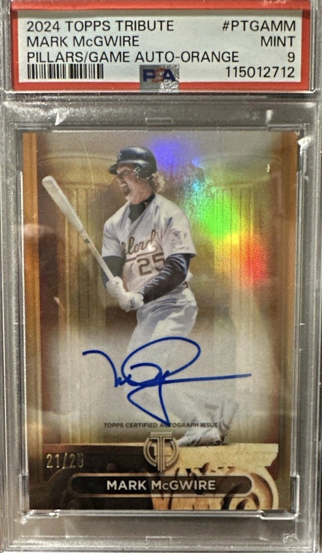 2024 Topps Tribute Pillars Auto Mark McGwire A's #PTGA-MM Orange 21/25