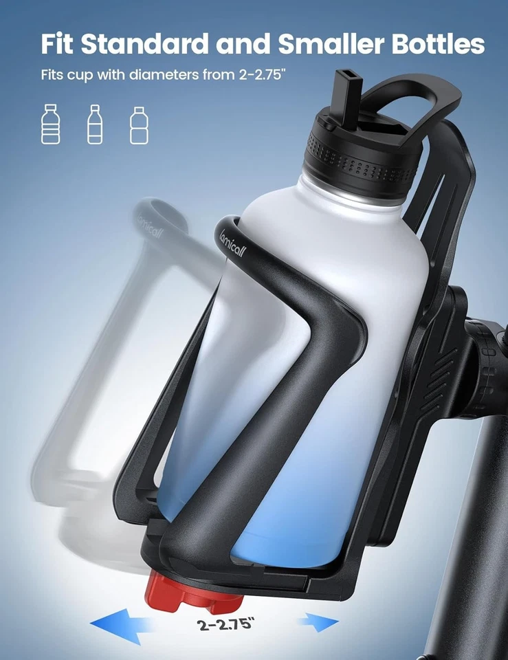 Lamicall Bike Water Bottle Holder - [For 2-2.75" Diameter Bottles] [For Handleba - Image 4 of 4