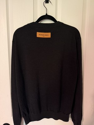 Louis Vuitton Men's Uniform Black Crew Neck Wool Knit Pullover Sweater Medium
